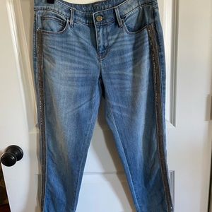 White House 2S Girlfriend embellished ankle jeans